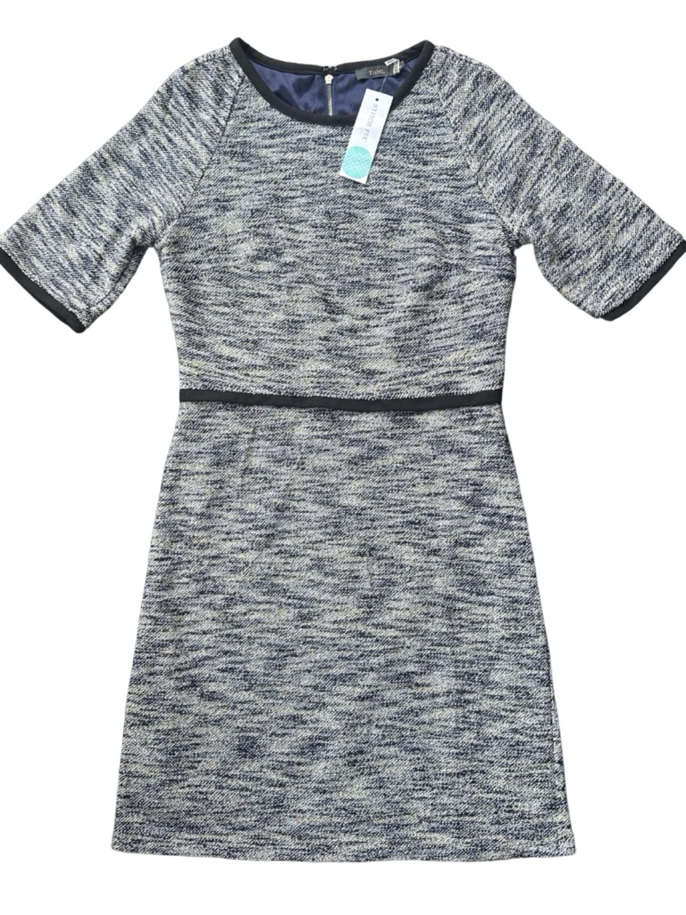 THML Anthropologie Dress M Medium Short Sleeve Knit Cotton Pattern Mini Casual